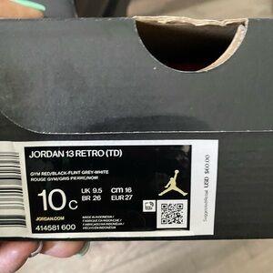 Jordan 13 Retro TD in Red and Black